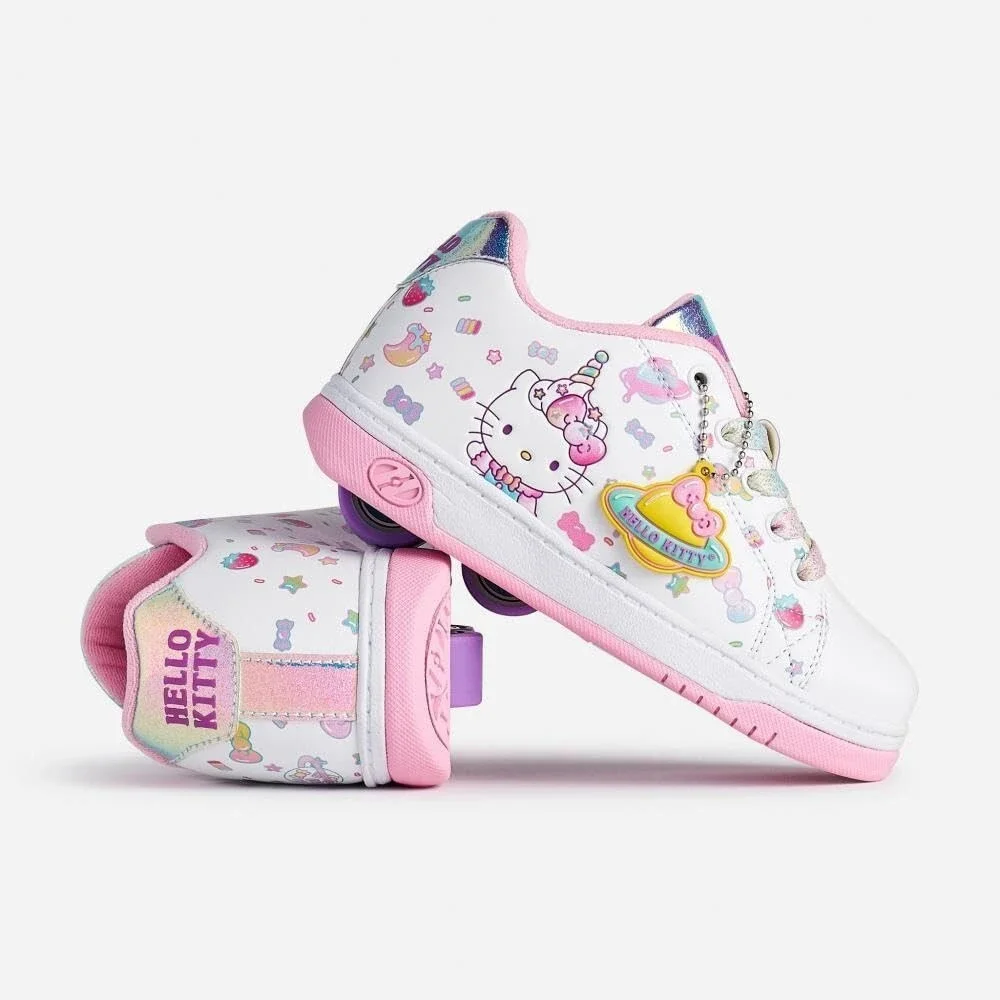 Heelys Hello Kitty Split X2 Sneaker Girls 2 M White Low Top Skate Shoes ZOGG3602